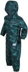 Regatta Kids puddle suit - all in one waterproof for kids - Breathable and rain proof hooded outdoor warm Puddlesuit - reflective trim and taped Seams - playsuit For Boys and Girls