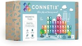 CONNETIX Magnetic Tiles Pastel Rectangle Pack, 24 Pieces