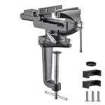 TEENO Jaw Width 85mm Workbench Vices, Vise with 360 Degree Swivel Base, Cast Steel Material,Clamping Power 800Kg (Dual Purpose 85mm)