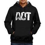 FASHION AND YOUTH Men's Cotton Hooded Sweatshirt (HS-D139-M-B_Black_Medium)