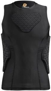 Dialudon Youth Kid Football Rib Chest Protector Baseball Padded Shirt Heart Guard Sternum Protection for Football Basketball Lacrosse Size S