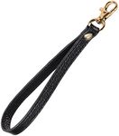 UTreers Wristlet Strap, Genuine Leather Keychain Wristlet KeyChain Hand Strap for Wallet Purse Clutch Cellphone Wristlet Key, A Black