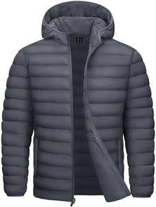 TACVASEN Men's Hooded Puffer Jacket Lightweight Quilted Insulated Jacket