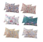 RD TREND 210 TC Premium Glace Cotton Assorted King Size Printed Floral Design Pillow Cover -18"X28" Inches,(Pack of 6) of Any 12 Pieces Color Multi-1