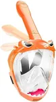 Zipoute Snorkel Full Face Snorkel Mask for Kids, Kids Snorkeling Set 180 Degree Panoramic View, Safe Anti-Leak Anti-Fog, Foldable Dry Top Snorkeling Gear for Kids Adult