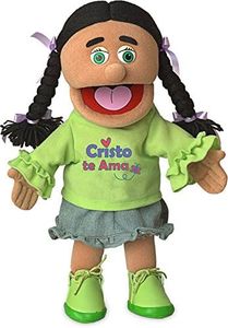 14" Cristo Te AMA, Hispanic Girl, Christian Ministry Hand Puppet