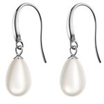 HIGHSPARK 925 Silver Classic Drop Pearl Earrings for Women | 92.5 Sterling Silver & Brilliant Lustre Pearls | Lovely Gift for Women & Girls - Pearl Drop