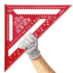 Senbaler 12 Inch/300mm Aluminum Alloy Triangle Ruler, Woodworking Speed Square Metric, Carpenters Square for Angle Measuring Marking (Red)