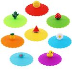 8pcs Silicone Mug Lid Cover, ood Grade Silicone Cup Lids Colorful Anti-Dust Silicone Mug Cover Cute Reusable Silicone Lids Fruit Style Mug Cover, Hot Cup Lids Outdoors & Indoors