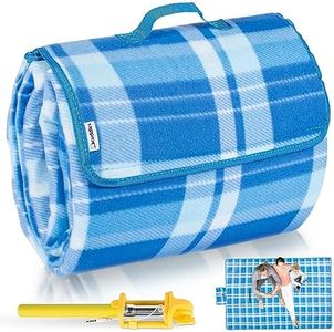 Scuddles Picnic Outdoor Blanket Park Blanket Beach Mat for Camping on Grass Oversized Seats 4 Adults Water Resistant Picnic Mat