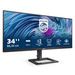 Philips 346E2Lae - 34 Inch Wqhd Monitor, 100Hz, Va, 1Ms, Usb-C Power Delivery, Amd Freesync, Multiview, Speakers, Smart Image (3440 X 1440 @ 100Hz, 300 Cd/M², Hdmi 2.0 / Dpo 1.2 / Usb-C)