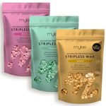 Mylee Advanced Stripless Wax Trio Set 3x250g [Jasmine, Eucalyptus, Wild Rose] Professional Hard Wax Beads, Painless Hair Removal, No Strips Needed, Peelable Hot Wax, Full Body, Face, Bikini, Brazilian