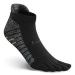 likloks Toe Socks for Men Women Running Cushioned Socks CoolMax Athletic Hiking Five Finger Ankle Socks Black-Medium (1 Pair)