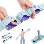 Stretching Strap with Loops for Flexibility - Yoga, Pilates, Exercise and Physical Therapy - Elastic Fitness Resistance Bands Portable Home Gym Accessories Full Body Stretch - 11 Loops