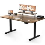 Devoko Electric Standing Desk 160 x 70cm, Height Adjustable Standing Desk with Monitor Stand, Stand Up Desk Home Office Desk with Memory Smart Pannel Sit Stand Desk (Rustic Brown)