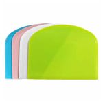 4 Pieces Plastic Dough Scraper, Bowl Scraper, Dough Scraper for Bread Dough Baking Cake Fondant Icing(White, Green, Blue, Pink)