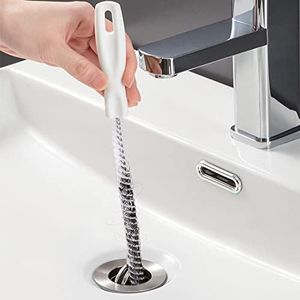 KEYRI 2Pcs Sink Cleaning Brush Flexible Drain Brush Waterpipe Drain Dredge Tool Cleaning Tube Brush Overflow Cleaner Pipe Dredging Sink Unblocker Tool Hair Catcher Brush Bath Plug Sewer (2 Pieces)