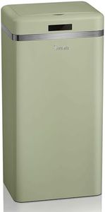 Swan Poubelle de cuisine automatique rétro avec capteur de mouvement, 45 litres, métallique, grande capacité, design vintage, vert