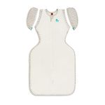 Love To Dream™ Swaddle UP™ Transition Bag, Large 8.5–11 kg – Plain Cream | Snug Fit with Zip-Off Wings | 1.0 TOG Ideal for Spring & Summer (20–24°C) | Machine Washable Organic Cotton & Double Zip