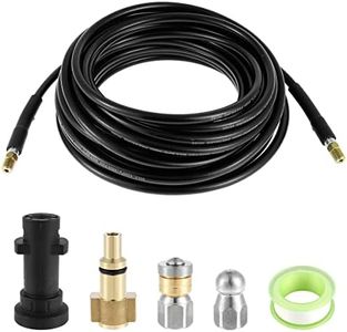 Abizarch 33FT Sewer Jetter Kit, High Pressure Washer Drain Cleaning Hose Kit,1/4 Inch Sewer Jetter Nozzle Kit, Pipes Gutters Cleaning Tool Compatible with K2 - K7 Series Pressure Washer