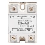 Solid State Relay, SSR-40AA 40A Solid State Relay Module For Industrial Automation Process, AC-AC Input 90-250V AC Output 24-480V AC, Relay