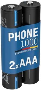 ANSMANN Batería para teléfono AAA, 1000 mAh, NiMH, 1,2 V, 2 Unidades, Pilas Recargables y potentes, Ideal para teléfonos DECT y vigilabebés