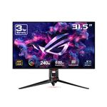 ASUS ROG Swift 32” 4K OLED Gaming Monitor (PG32UCDM) - UHD (3840 x 2160), QD-OLED, 240Hz, 0.03ms, G-SYNC Compatible, Custom Heatsink, Graphene film, 99% DCI-P3, True 10-bit, 90W USB-C, 3 year warranty