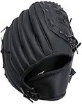 WEIYON-Baseball Glove with Baseball Catcher's Mitt PU Leather Left Hand Gloves 10.5/11.5/12.5 for Kids Youth Adult [Right Hand Throw] (Black, 12.5inch)