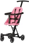 Dream On Me Coast Rider Travel Stroller, Lightweight & Compact Baby Stroller, Theme Park Approved, Book-Folding Design, Adjustable Handle, Soft-Ride Wheels, Converts to Rider & Scooter - Pink