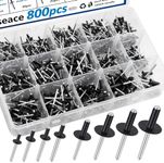 smseace 800pcs Black Pop Rivets wit