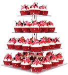 YestBuy 4 Tier Cupcake Stand, Acrylic Cupcake Tower Stand, Premium Cupcake Holder, Clear Cupcake Display Tree Tower Stand For 52 cupcakes, Display for Pastry Wedding Birthday Party