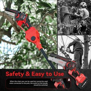 Avhrit 2-in-1 Cordless Pole Saw & Mini Chainsaw, 6-Inch, 2 Batteries – 15.5ft Reach
