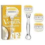 Gillette Venus ComfortGlide Coconut with Olay Women's Razor + 3 Razor Blade Refills, Lubrastrip with A Touch of Vitamin E