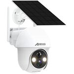 ANRAN 2K Security Camera Outdoor Wireless with 360° View, Solar Security Camera Outdoor with Smart Siren, Spotlights, Human Detection, 2-Way Audio, Color Night Vision, Work with Alexa, Q01 White