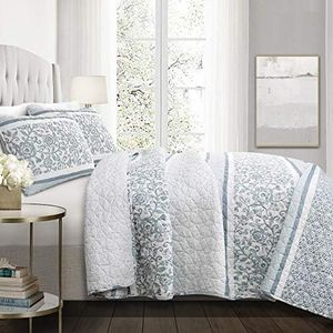 Lush Decor, Blue Nisha 3 Piece Quilt Set