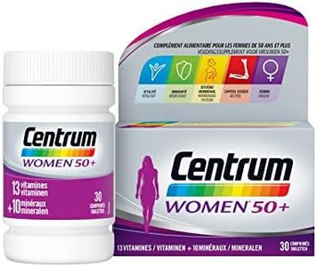Centrum Women 50+ multivitamines femme, Complément Alimentaire, Pour Femmes De 50 Ans et Plus, 30 comprimés