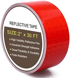 2" x 30 Feet Reflective Safety Tape Red Hazard Caution Adhesive, Reflector Tape Red for Trailers Cars