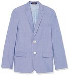 Tommy Hilfiger Boys' Blazer Suit Jacket, Button Closure, Notch Lapel & Front Flap Pockets, Prince Blue, 8