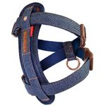 EZYDOG Classic Chest Plate Harness | Dog Harness Small, Medium, Large, K9 Dog Harness, Reflective Stitching, No Pull, Breathable (Denim)