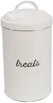 AuldHome Enamelware Dog Treat Jar, White Rustic Treats Container