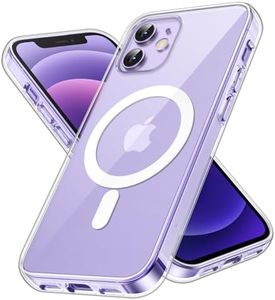 JETech Magnetic Case for iPhone 12 Mini 5.4-Inch Compatible with MagSafe Wireless Charging, Shockproof Phone Bumper Cover, Anti-Scratch Clear Back (Clear)