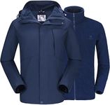 CAMELSPORTS Men's Ski Jacket 3 in 1 Waterproof Winter Jacket Snow Jacket Windproof - Dark Blue - Medium