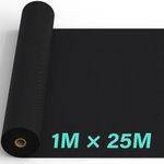 1mx25m Non-woven Weed Control Membrane Garden Weed Barrier Fabric Weed Suppressant UV Stabilised Membrane Breathable Customisable Garden Membrane Roll for Pathways Flower Beds and Vegetable Gardens