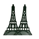 Cute Eiffel Tower Desk Holder Book Organizer Metal Decorative Bookend (Black)