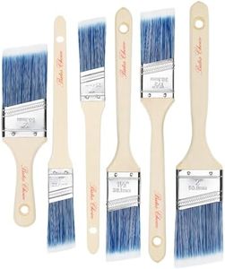 Bates- Paint Brushes, 6 Pack, 1", 1.5", 2", Angle Brushes, Treated Wood Handle, Paint Brushes for Walls, Stain Brush, Wall Paint Brushes, Furniture Paint Brushes for Painting Walls, Painting Brush