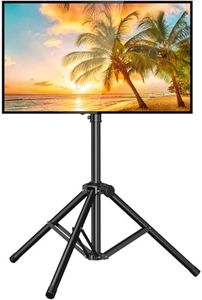 PERLESMITH Tripod TV Stand -Portable TV Stand for 37-85 Inch LED LCD OLED Flat Screen TVs-Height Adjustable Display Floor TV Stand with VESA 600x400mm, Holds up to 110lbs PSTM2