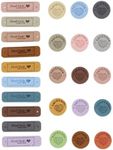 SG Store 60pcs Color Handmade Embossed Labels Rectangular Two Hole Embossed Label Circular Handmade Love Embossed Tag for Backpacks Clothing Caps