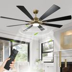 Depuley 72'' Large Industrial Ceiling Fan with Lights: Reversible Ceiling Fan with Remote - Big Fans for Living Room Office Garage Farmhouse DC Motor 8 Blades