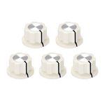 uxcell 5pcs 6.4mm Shaft Hole Potentiometer Volume Control Rotary Knobs Effect Pedal Knobs Cream