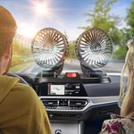 HUENLYEL Usb Fan for Car, Dual Head Car Fans for Cars Dashboard Truck Home Offices (5V/2A Usb Powered)